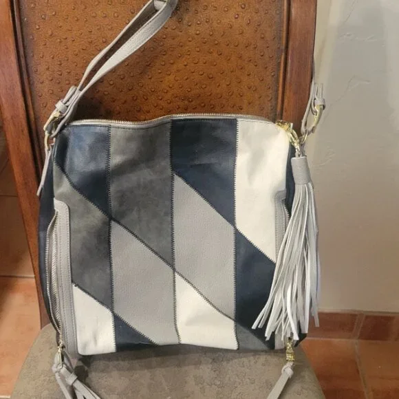 Steve Madden Black White and Gray large purse - Picture 1 of 12